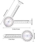 Goniometer 12 Inch  Transparent Orthopedic Angle Ruler Plastic Goniometer  360 D