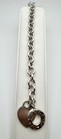 Vintage Tiffany   Co  Sterling Silver Blank Heart Tag Toggle Bracelet 8 75    45g