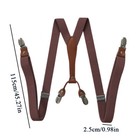 Men Elasticated Heavy Duty Clip On Trousers Braces Adjustable Suspenders Y Back