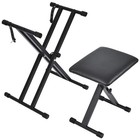 Heavy Duty Adjustable Keyboard Stand   Bench Set  Portable Double-x Piano Stand