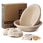 Wood Pulp Banneton Bread Proofing Baskets Set Of 2  9 Inch Round 2 2lb 