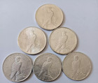 Lot Of 5 1921-1935 Peace Silver Dollars Uncirculated Mixed Dates 90  Silver