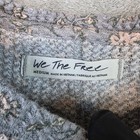 We The Free T-shirt Womens M Gray Floral Thermal Waffle Long Sleeve Thumbhole