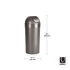 Umbra Venti Kitchen Trash Can With Swing Top Lid Large 16-gallon  62 L  Capacity