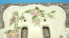 Vintage Porcelain Hand Painted Pink Flowers Light Switch Plate Double Toggle