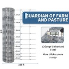 Garvee 5 X 328ft Galvanized Farm Wire Fence 12 Gauge Woven Livestock Wire Mesh