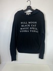 Wildfox Women   s Pullover Hoodie Black Full Moon Black Cat Magic Spell Small