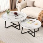 Round Nesting Coffee Table Farmhouse End Tables Foe Living Room Wood Side Tables