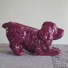 Vintage Shawnee Red Glazed Cocker Spaniel Dog Ceramic Planter Usa Pottery read