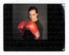 Vintage Photo Woman Wearing Everlast Boxing Gloves Studio Portrait Fitness