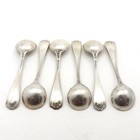 Victorian Reed Barton Sterling Silver Plain Hepplewhite Salt Spoons Set Of 6