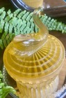 Vintage 1930 s Amber Satin Glass Swan Lipstick   Powder Jar By Jeanette Glass Co