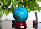 Rare Large 60mm Pyrite Sky-blue Turquoise Stone Metaphysical Sphere Ball