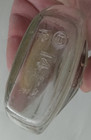 Vintage Jergens Lotion Clear Mcm Teardrop Glass Bottle Paper Labels Lid Empty