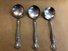  6  1847 Rogers Bros Grape Pattern Silverplate Soup Cream Round Spoons 5 1 2   