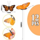 Ysleen 12 Set Monarch Butterfly Decoration Artificial Butterflies Feather Picks