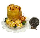 1 12 Artisan Christmas Sweets Panettone Bread Oranges Dollhouse Miniature Signed
