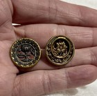 Antique Vtg Metal Twinkle Picture Perfume Buttons Floral Victorian  5    Each A23