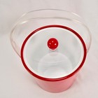 Vintage Red Vinyl Ice Bucket  Retro Mcm Barware Party Holiday Entertaining