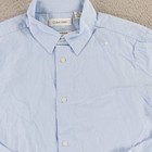 Calvin Klein Shirt Boys 16 Blue Geometric Cotton Button Up Slim