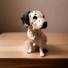 Vintage Porcelain Dalmatian Dog Figure  Beautiful Eyes  10    Tall  7  Long