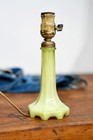 Vintage Houze Art Glass Uranium Swirl Table Lamp Antique Light Base No Shade
