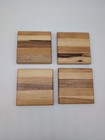 Wood Drink Coasters Lot 4  Rustic Modern Farm House Living Room Decor Hickory
