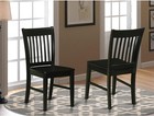 Nfc-blk-w Norfolk Dining Chairs Slat Back Wood Seat Kitchen Chairs Set Of 2