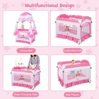 4-in-1 Portable Baby Playpen W  Bassinet canopy