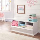 Badger Basket Children s Wood Three Bin Stackable Storage Cubby 5 2 Cu Ft -white