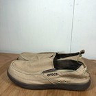 Crocs Shoes Mens 8 Walu Loafers Slip On Beige Canvas Casual Classic Beach