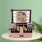 Rolling Makeup Case Aluminum Salon Cosmetic Train Trolley 4 Wheels Organizer Box