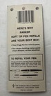 New Rare Parker Soft Tip Pen Refills Black 0-126-724 Nip 6-234-833