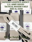 U s  Army Issued Tactical Rigger s Belt  Defense Logistics Agency  Size 44  Sand