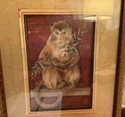 Crown Fine Arts monkey Picture shadow Box Style bamboo Inspired Frame unique 