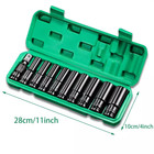 11pcs Metric Deep Impact Socket 1 2  Drive 10mm-24mm 6 Point Sockets W  Case Set