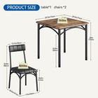 3 Piece Square Kitchen Table And Chairs For 2 With Upholstered Chairs Wood Table