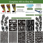 191 Pcs Temporary Tattoo Stencils Kit  6 Cones  2black 2brown 2red 