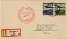 1936 Hindenburg Lz 129 First Flight North America Registered Card Stuttgart