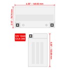 Yb12c-a Caltric Agm Battery For Yamaha 1uy-82110-61-00  Acb-12ca0-00-00