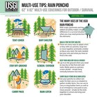 Usgi Industries Military Style Multi-use Rip Stop Rain Poncho  colors Available 