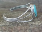 Navajo Indian Sterling Silver   Turquoise Bracelet - M  Thomas Jr 