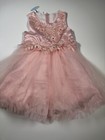 Lace Wedding Flower Girl Dress Pink  Party Prom Princess Pageant Dress Sz 110