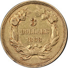 1868 Indian Princess Gold  3 Nice Xf au Nice Eye Appeal Nice Strike