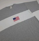Vintage 90s County Seat Grey White Usa American Flag Print T Shirt Nwt Deadstock