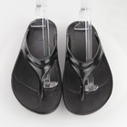 Oofos Womens Oolala Recovery Sandals Size 11 Black Shiny Thong Flip Flops Shoes