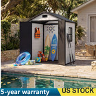 6  X 4  Outdoor Storage Shed With Floor Plastic Resin Garden Shed W  Window Door