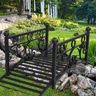 Metal Garden Bridge Yard Arch Path Bridge With Guardrails Decorative Footbridge