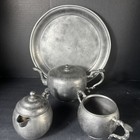 Antique 19th Century Huikee Swatow Pewter Chinese Dragon Tea Service Set