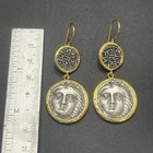Wonderful Ancient Old Silver Plated Roman Coin Gold Golding Roman Earring